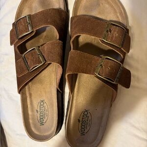 Men’s Woodstock Brown Suede Sandals